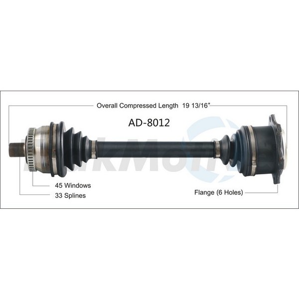 Surtrack Axle Cv Axle Shaft, Ad-8012 AD-8012